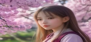 校园青春小说封面——青春校园男女主角初恋的粉色场景