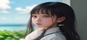 萌系日常小说封面——可爱少女在校园里的日常生活插图